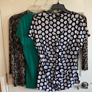 SET OF 4 NO WRINKLE BLOUSES SIZE L